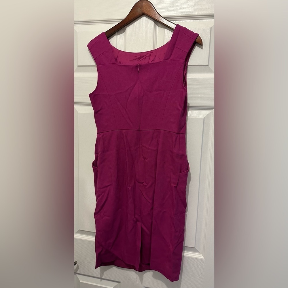 Magaschoni Size 4 Fuchsia Pink Wool Sheath Dress R $348 - Picture 10 of 14